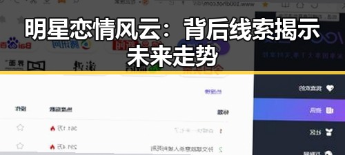 明星恋情风云：背后线索揭示未来走势